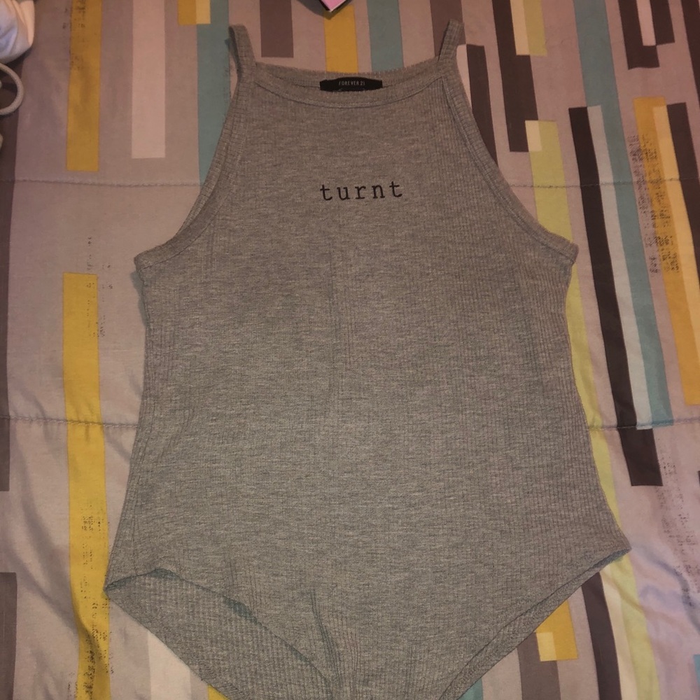 gray bodysuit